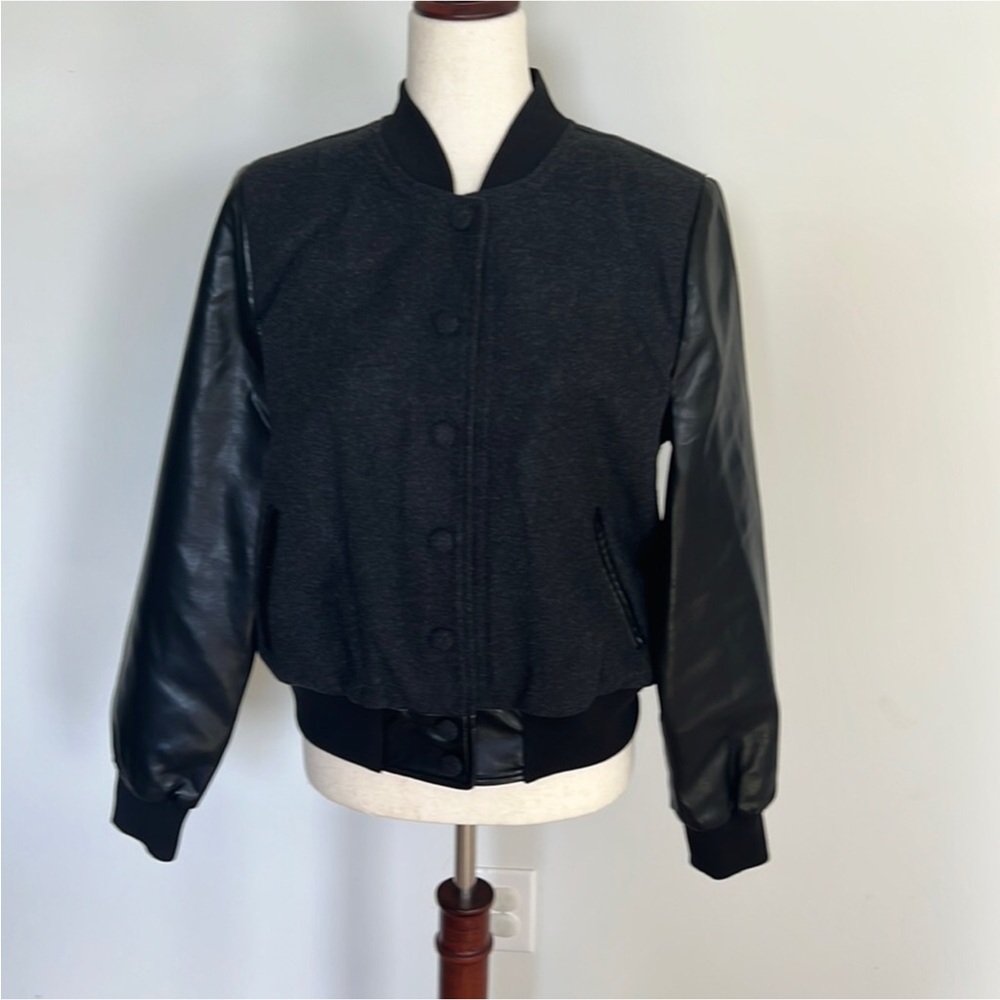 Anthro 7 For All Mankind Bomber Jacket Avec les Filles Strong Shoulder Bomber - Picture 12 of 16